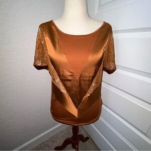 New, Max Sport Lace Short Sleeve Blouse Shirt Top